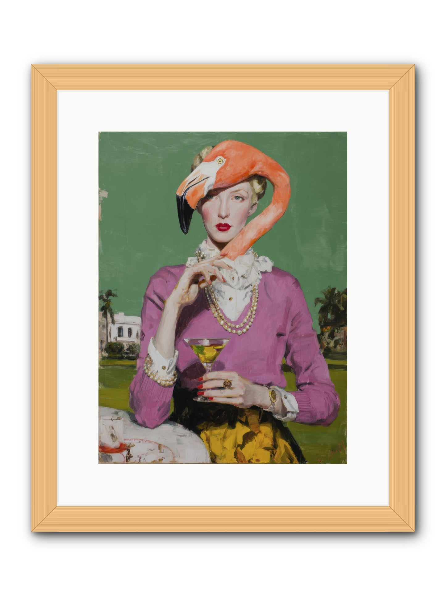Evangeline & the Umbrella Club -- Framed Print - Natural 12x16
