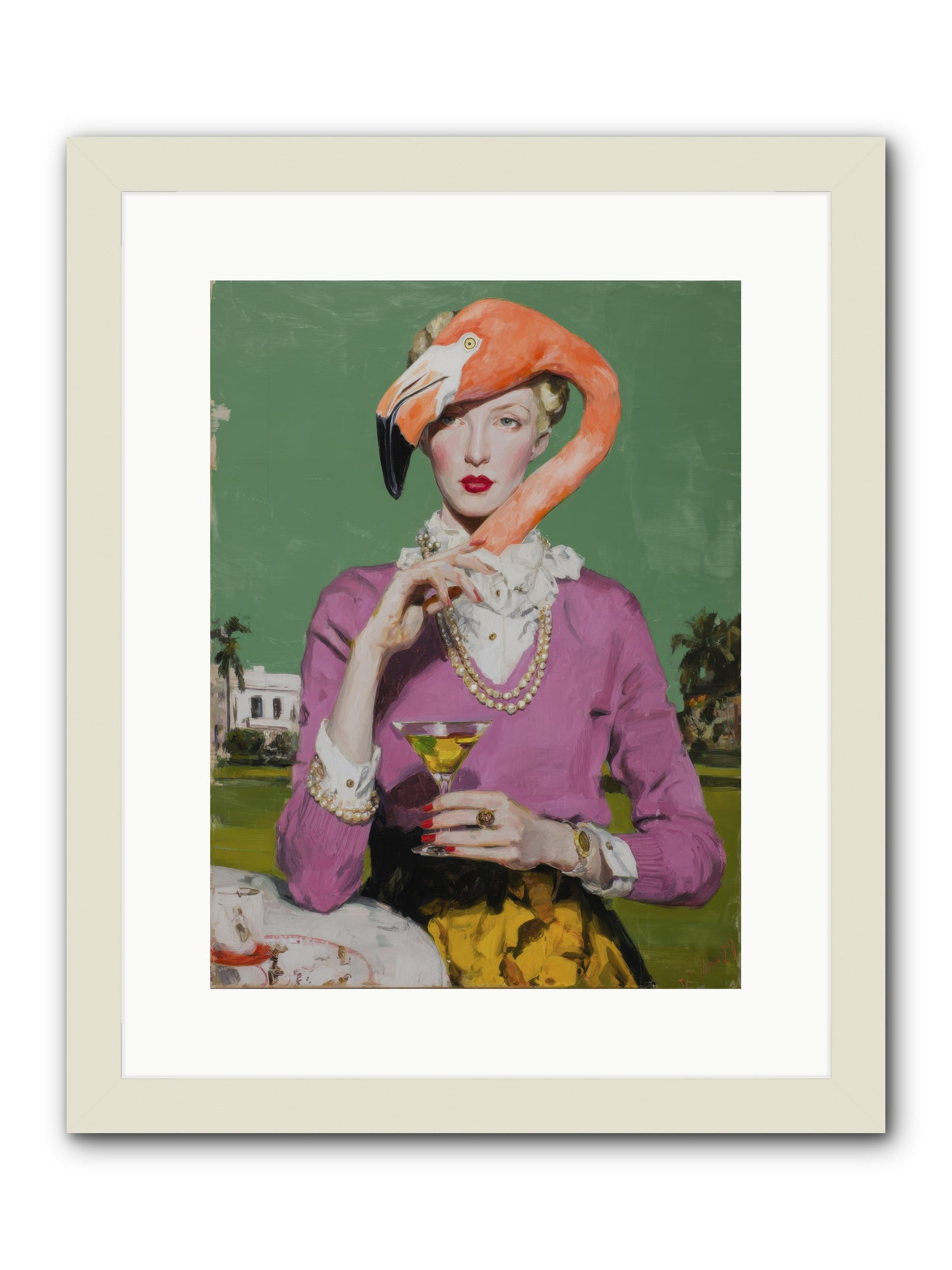 Evangeline & the Umbrella Club -- Framed Print - White 12x16