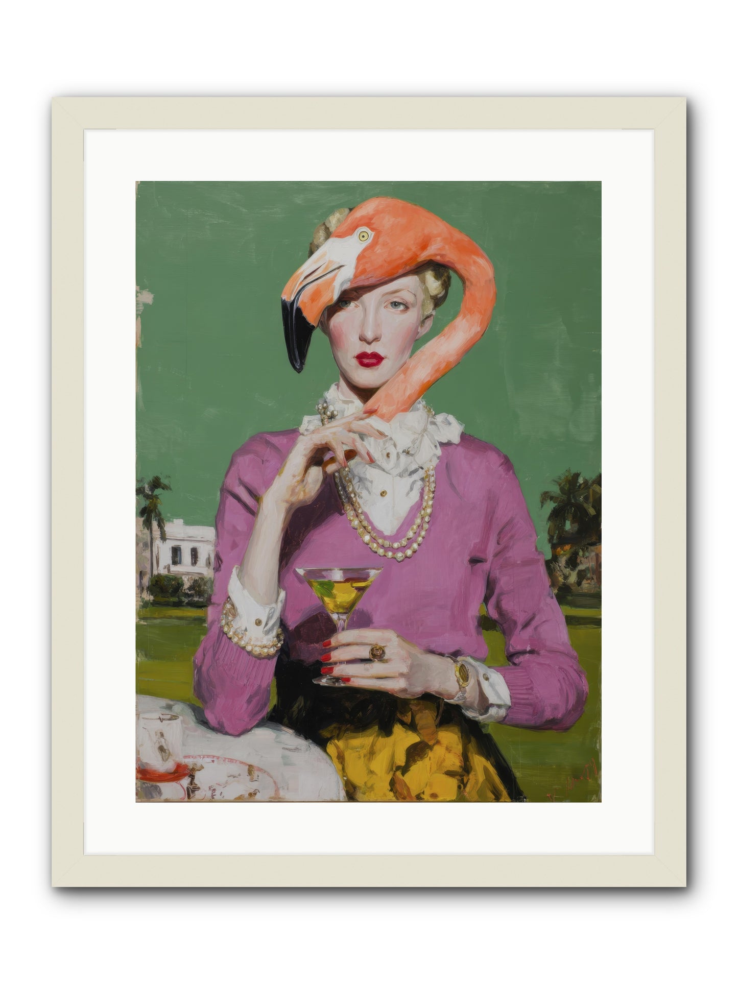 Evangeline & the Umbrella Club -- Framed Print - White 18x24