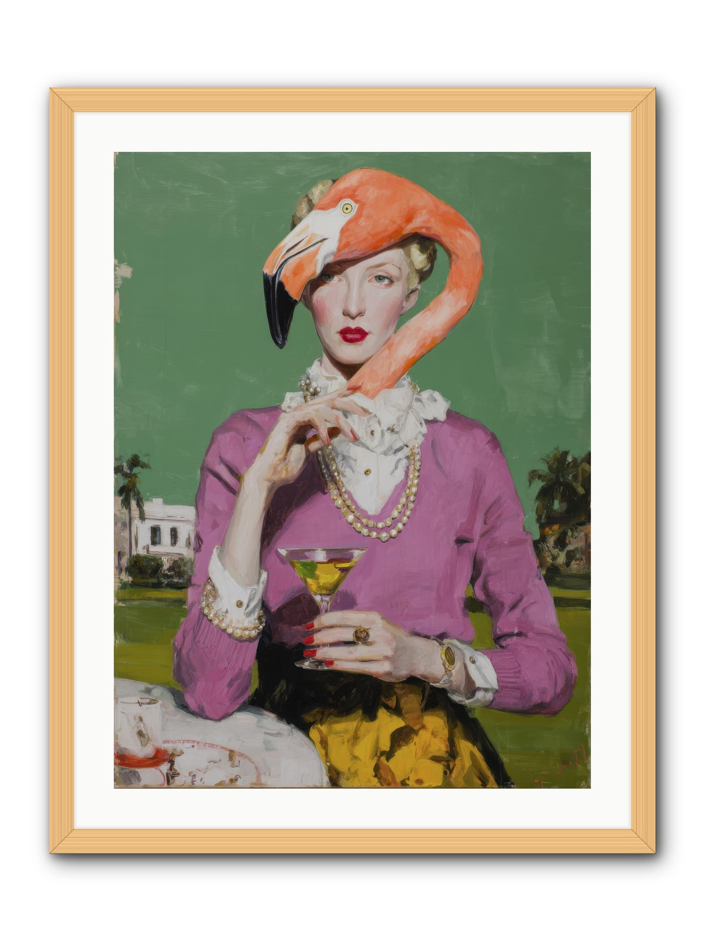 Evangeline & the Umbrella Club -- Framed Print - Natural 24x32