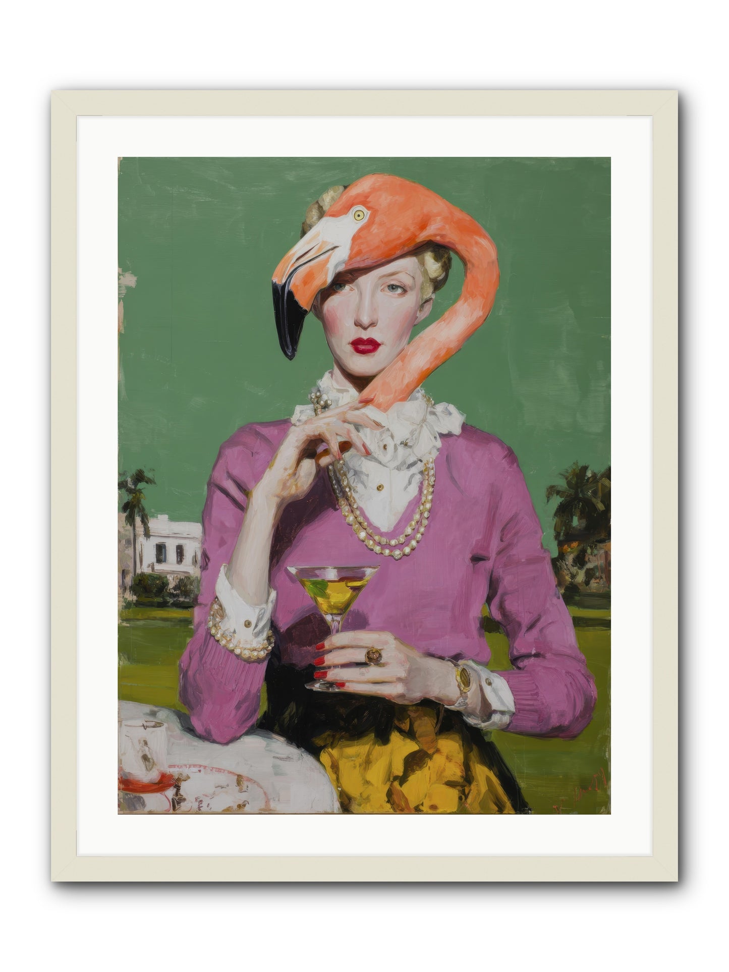 Evangeline & the Umbrella Club -- Framed Print - White 24x32
