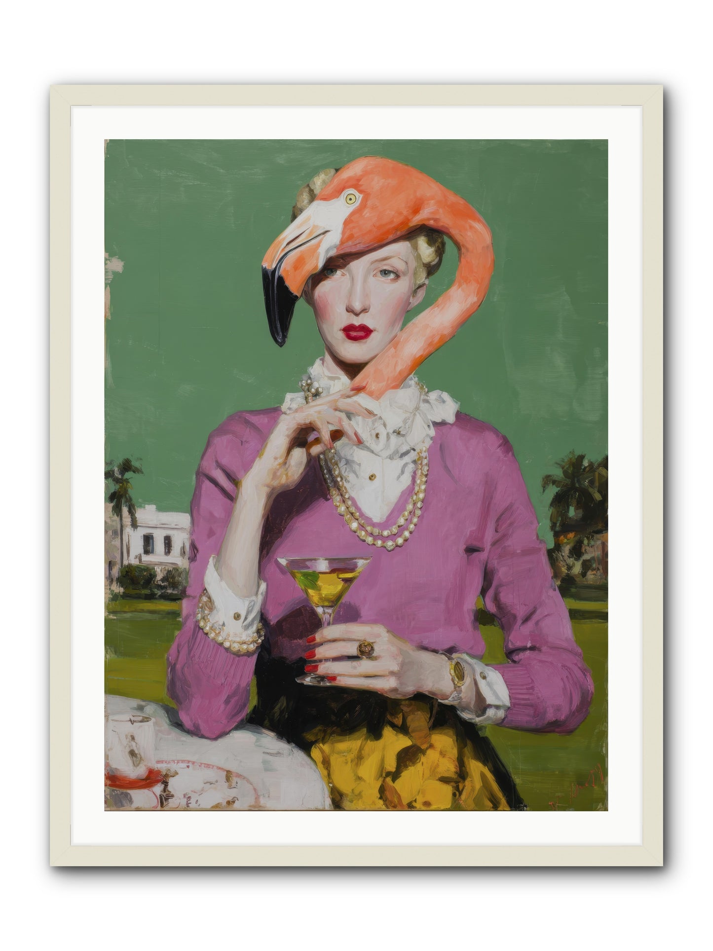 Evangeline & the Umbrella Club -- Framed Print - White 30x40