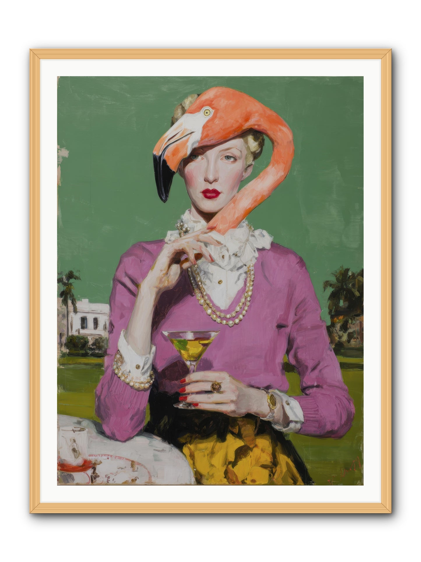 Evangeline & the Umbrella Club -- Framed Print - Natural 36x48