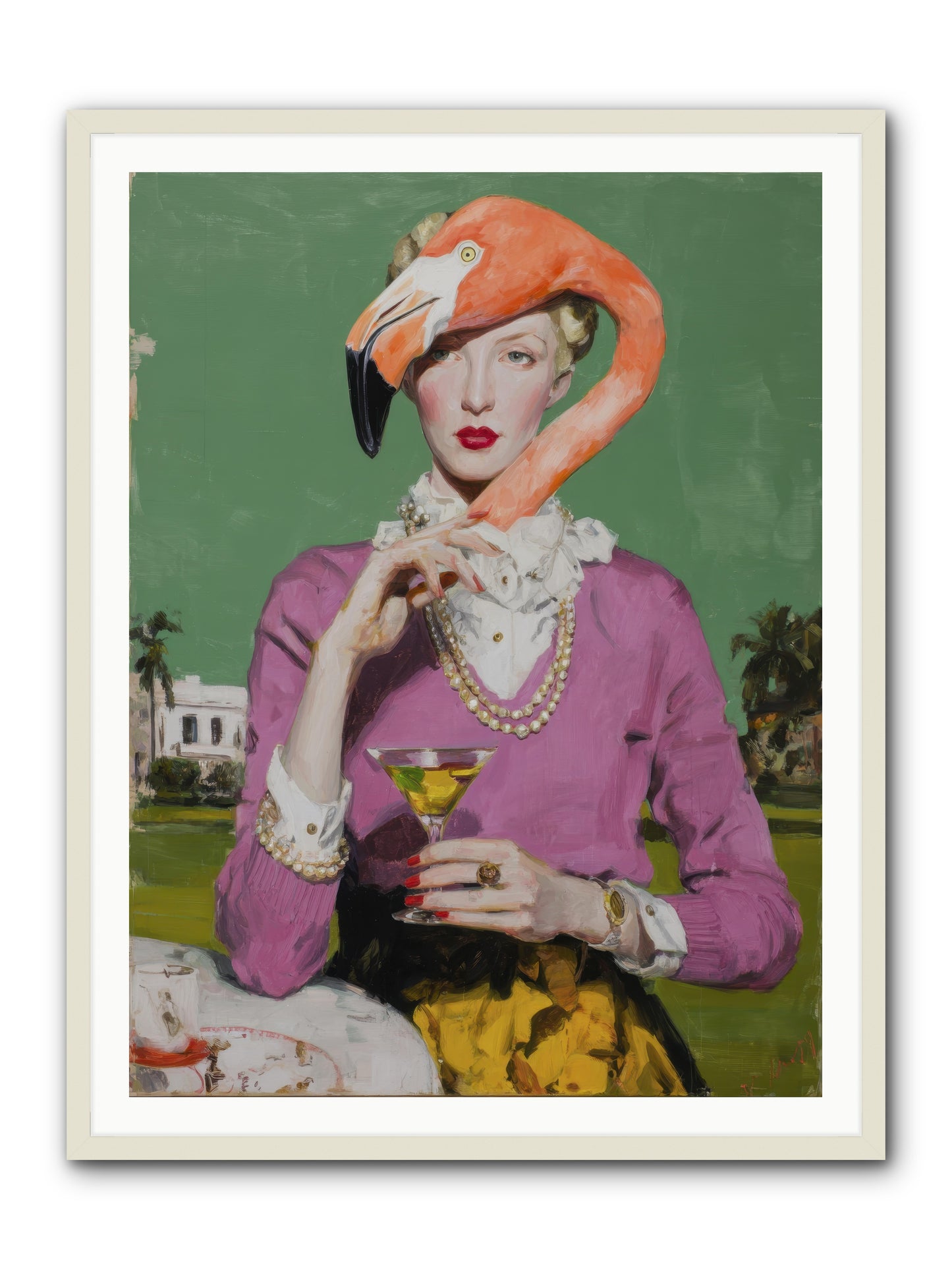 Evangeline & the Umbrella Club -- Framed Print - White 36x48
