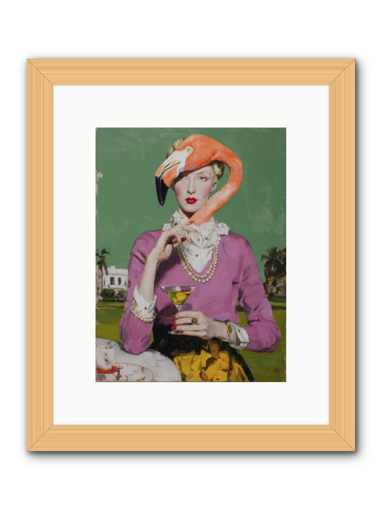 Evangeline & the Umbrella Club -- Framed Print - Natural 9x12