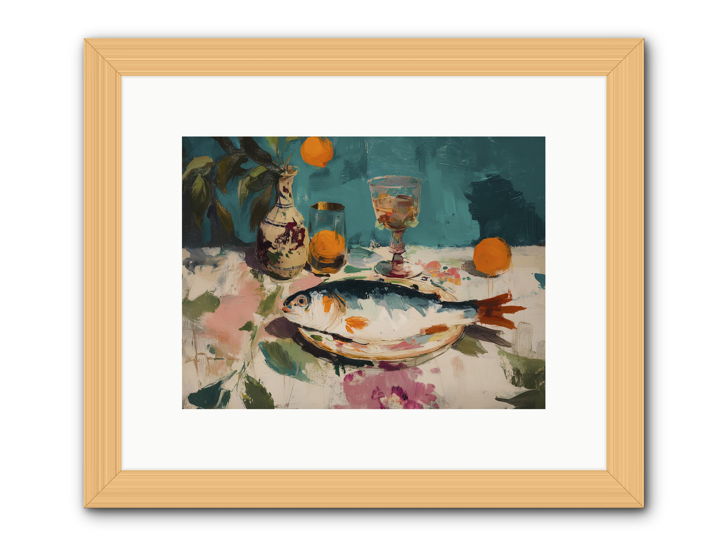 Evening Celebration -- Framed Print - Natural 12x9