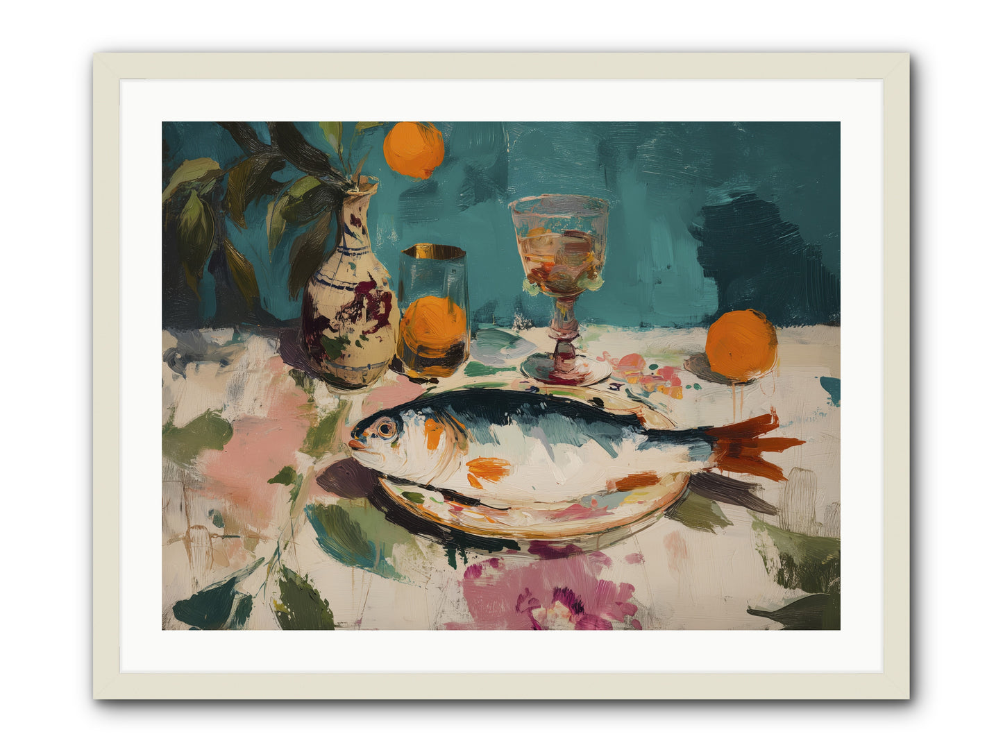 Evening Celebration -- Framed Print - White 32x24