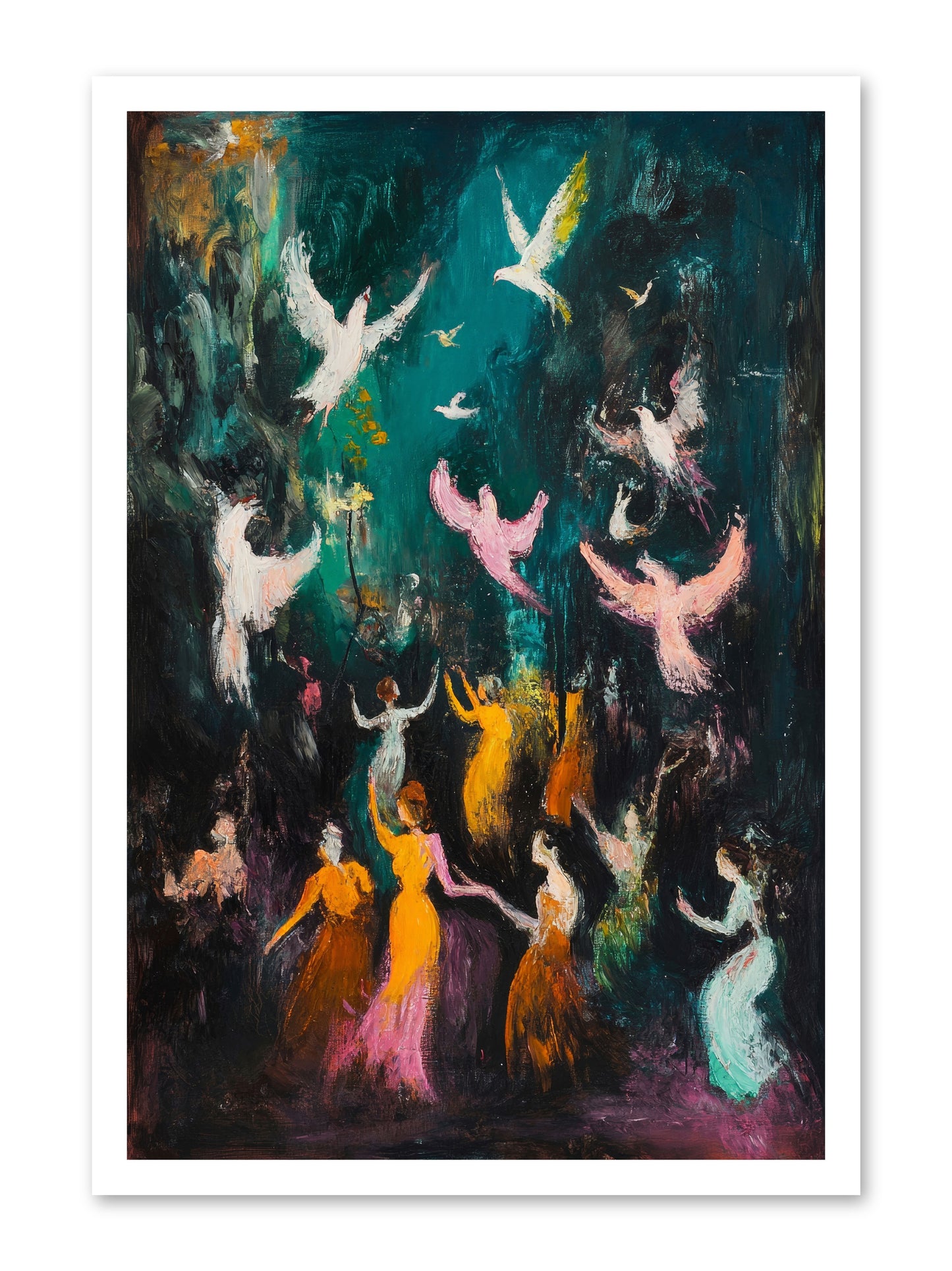 Evening Choir -- Loose Canvas Print 20x30