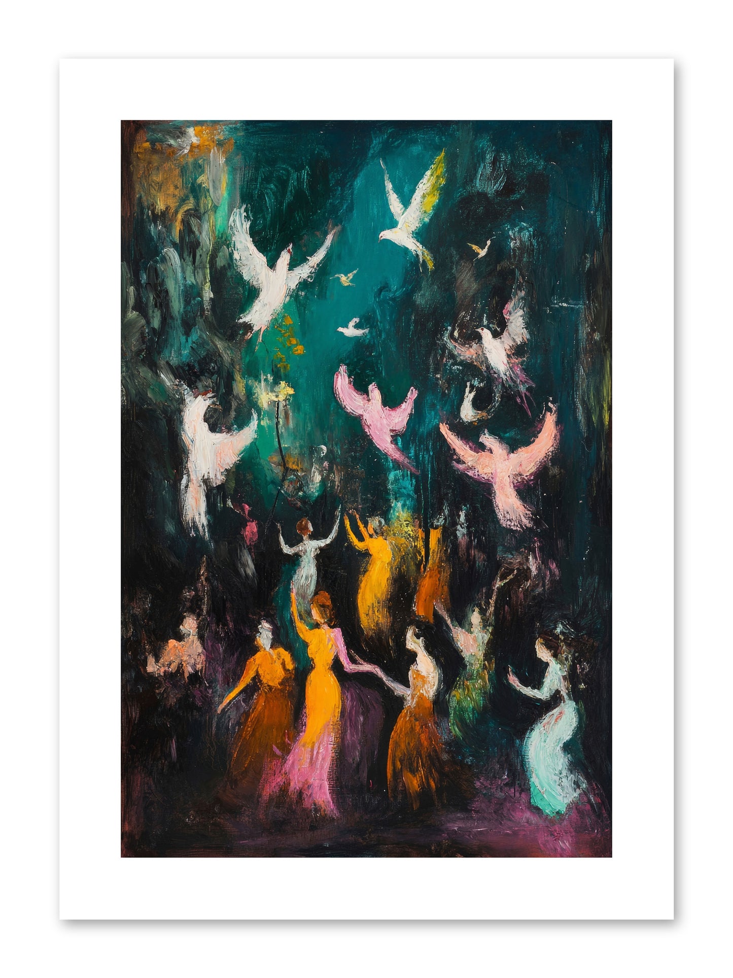Evening Choir -- Loose Canvas Print 8x12