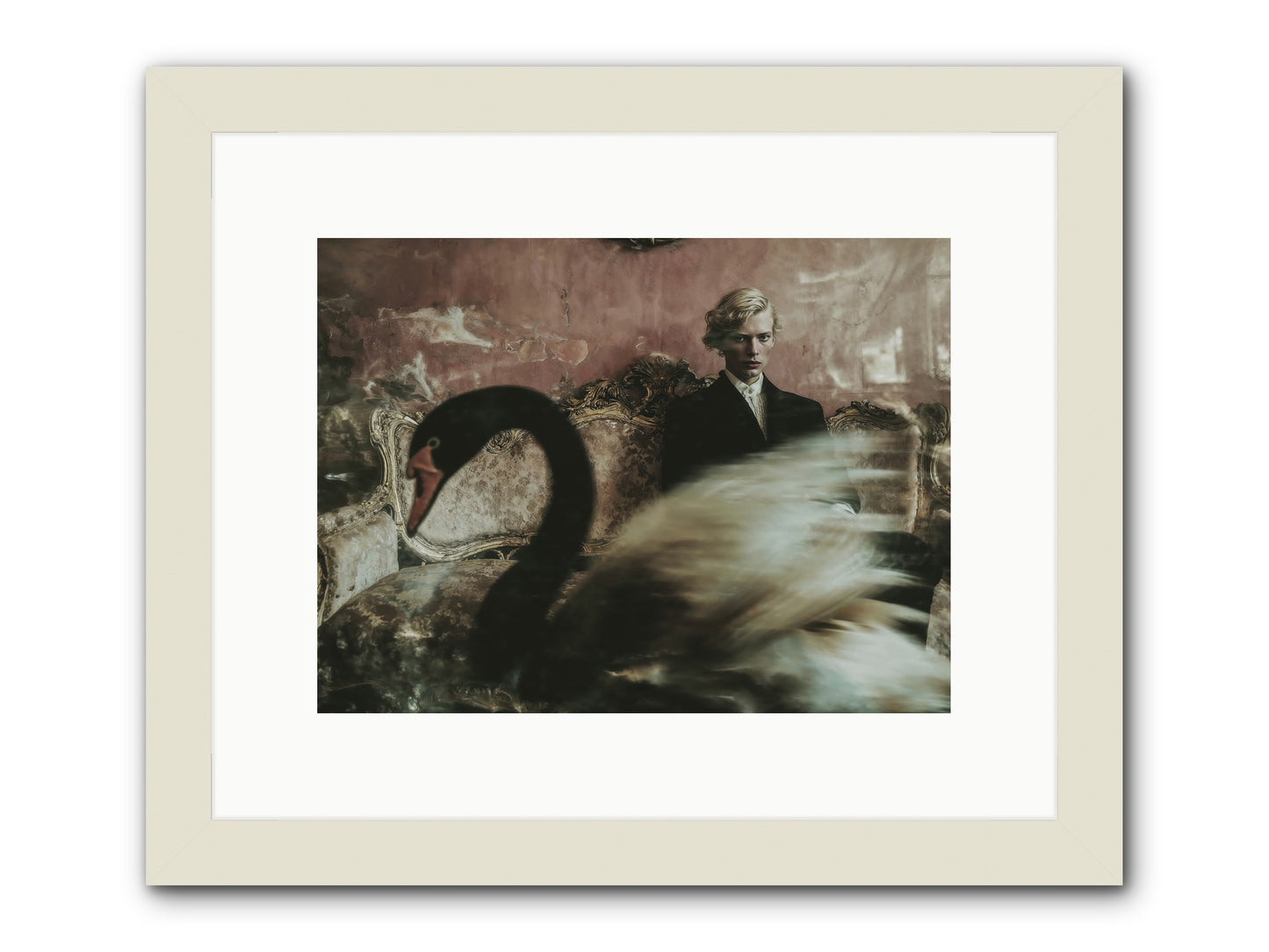 Evening Creatures -- Framed Print - White 12x9