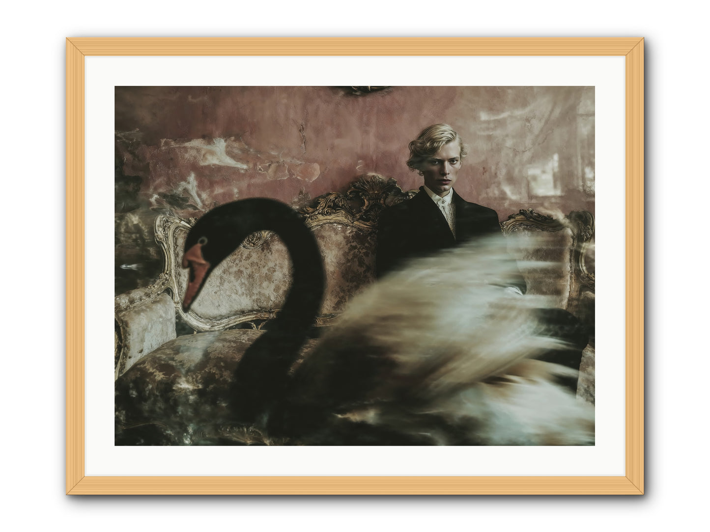 Evening Creatures -- Framed Print - Natural 32x24