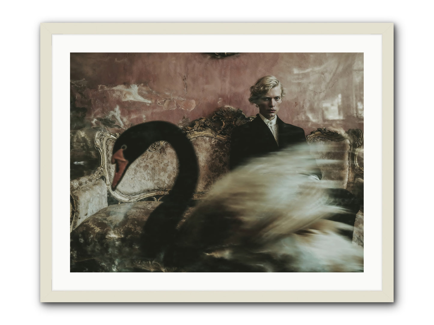 Evening Creatures -- Framed Print - White 32x24