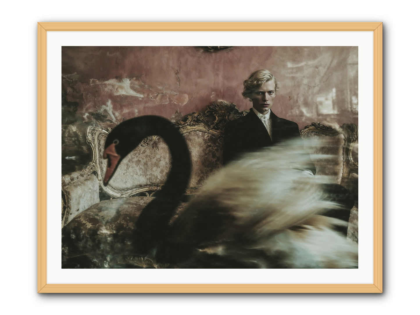 Evening Creatures -- Framed Print - Natural 40x30