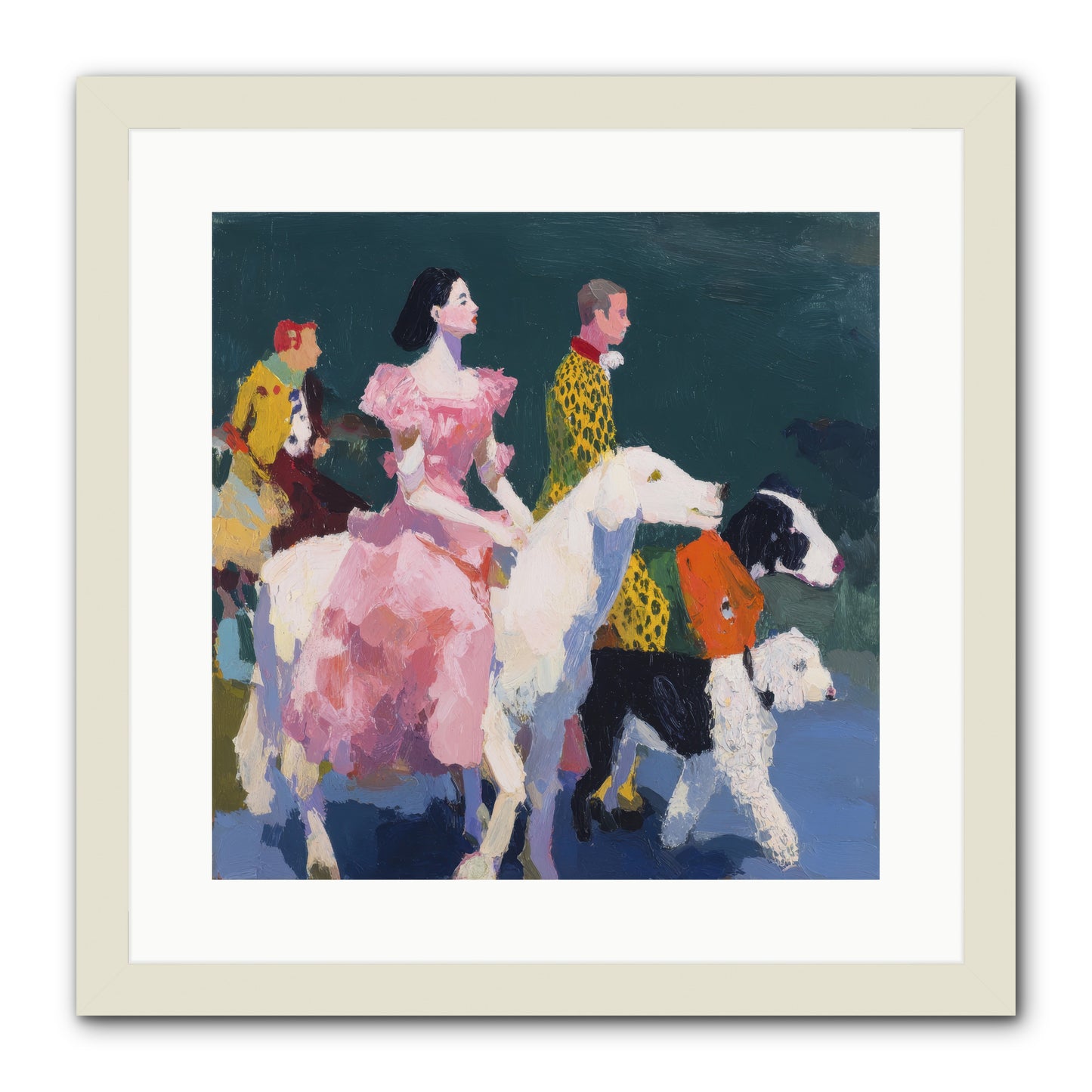 Evening Parade -- Framed Print - White 16x16