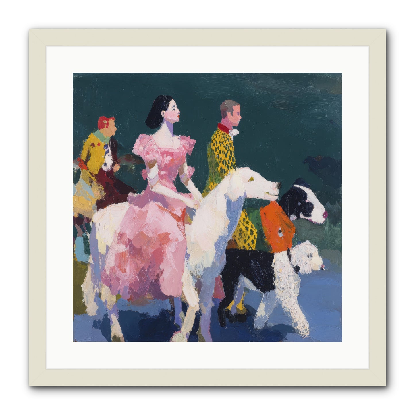 Evening Parade -- Framed Print - White 20x20