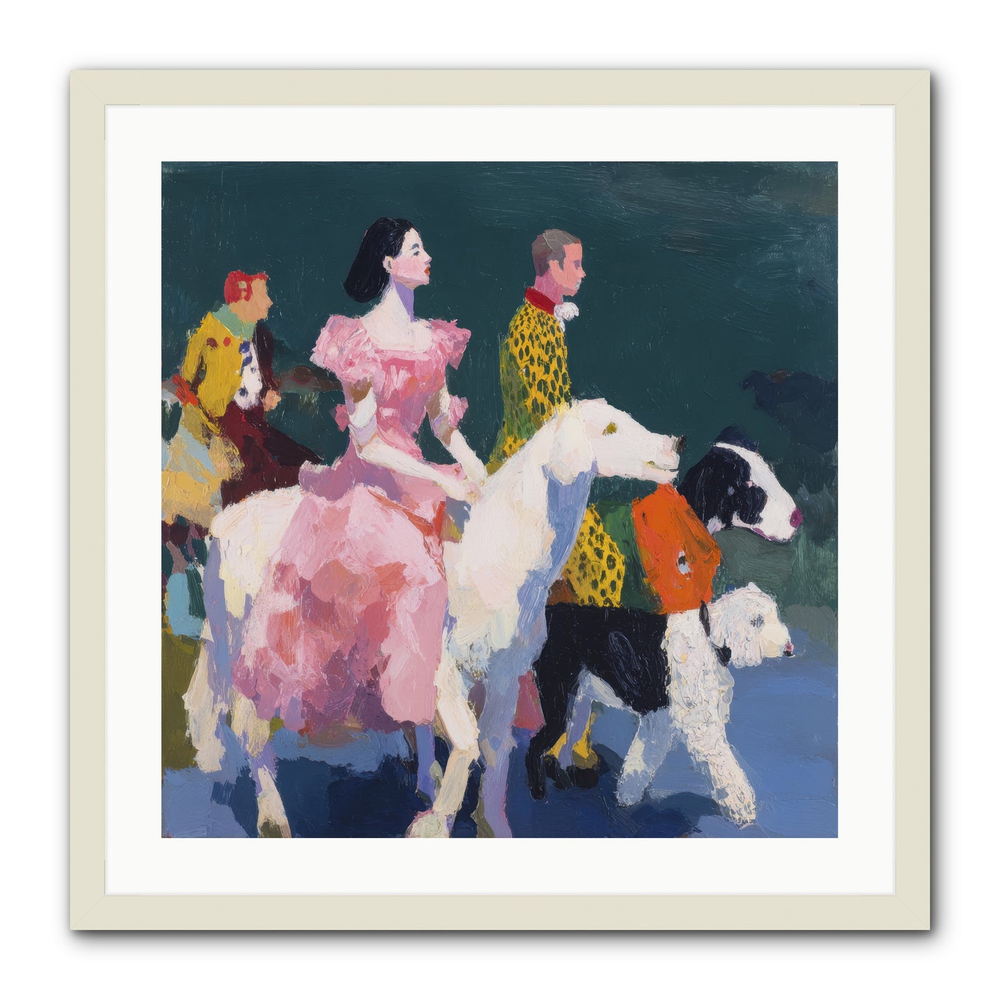 Evening Parade -- Framed Print - White 24x24