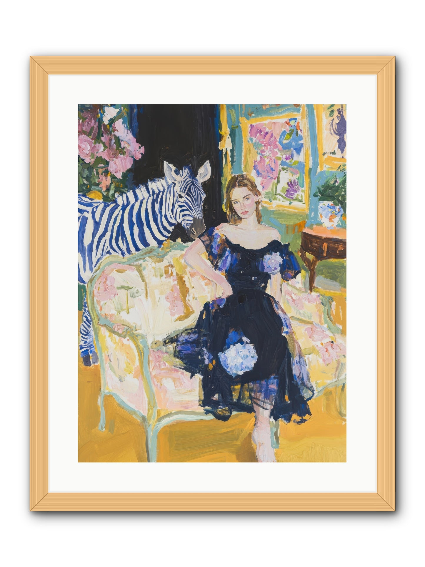 Evening Stripes -- Framed Print - Natural 18x24