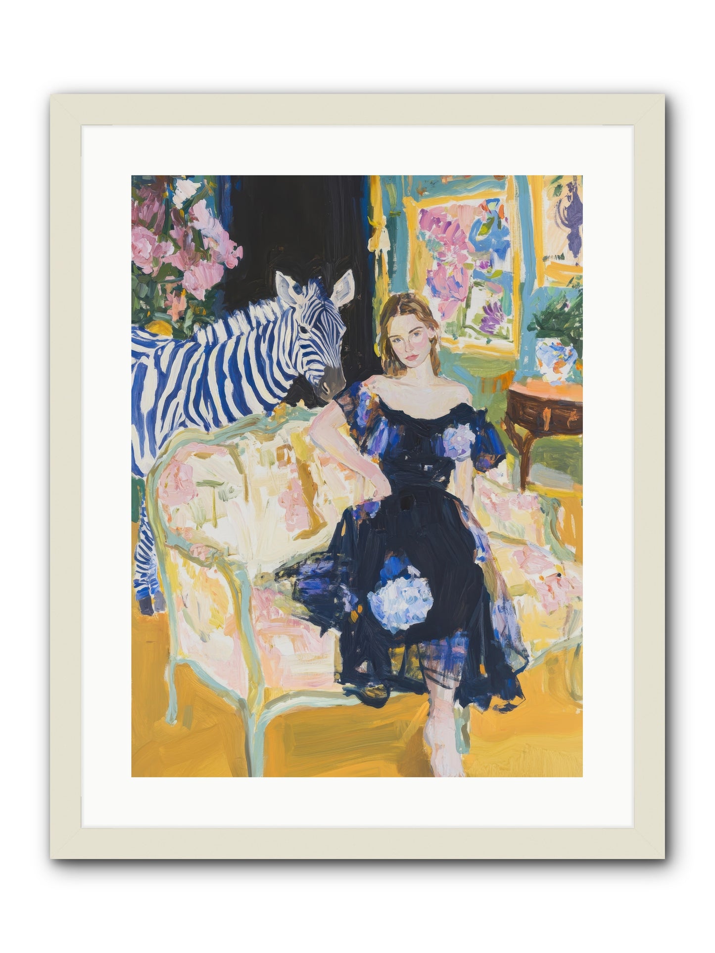 Evening Stripes -- Framed Print - White 18x24