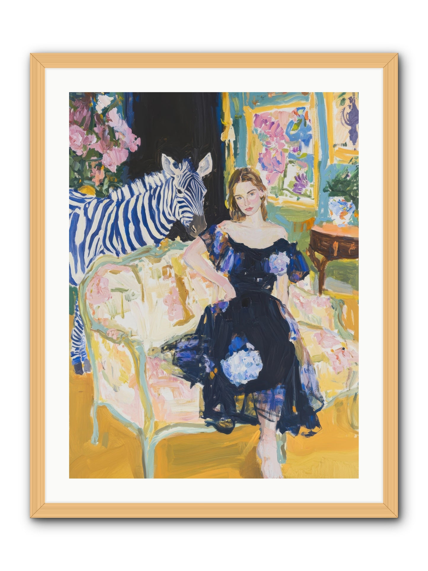 Evening Stripes -- Framed Print - Natural 24x32