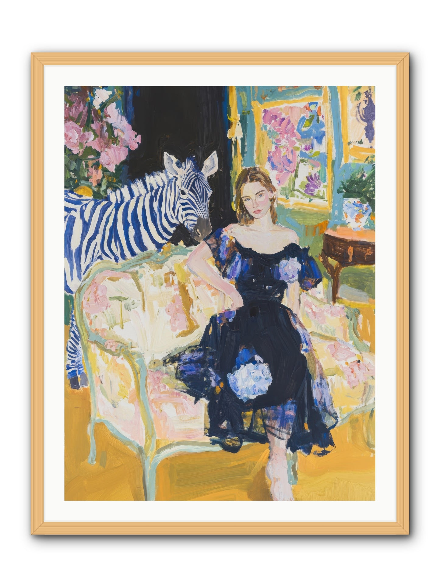 Evening Stripes -- Framed Print - Natural 30x40