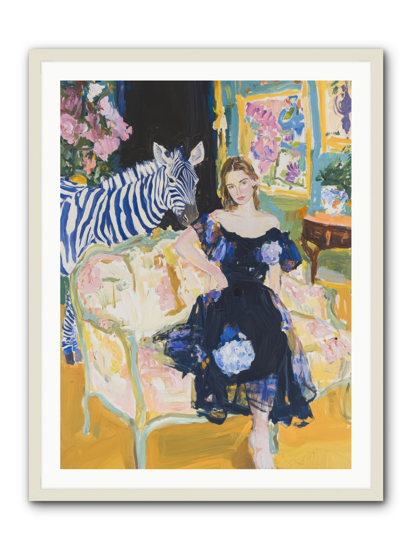 Evening Stripes -- Framed Print - White 30x40
