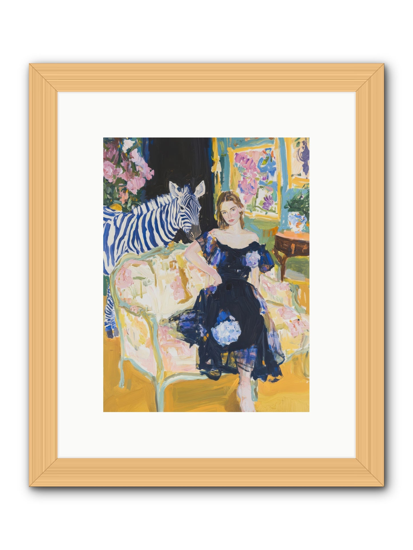 Evening Stripes -- Framed Print - Natural 9x12