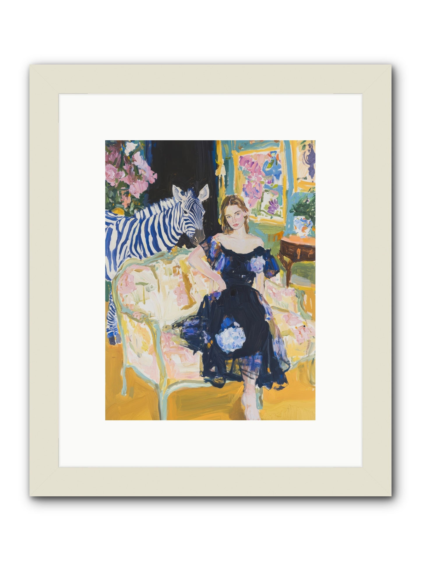 Evening Stripes -- Framed Print - White 9x12