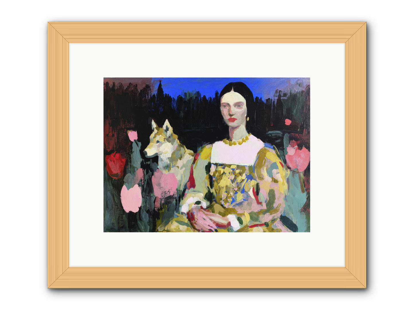 Evening Watching -- Framed Print - Natural 12x9