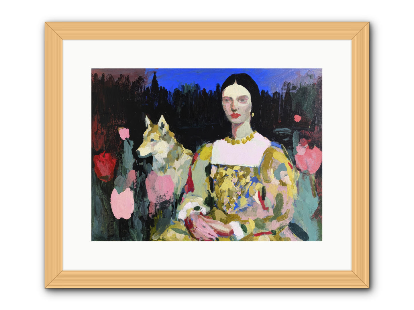 Evening Watching -- Framed Print - Natural 16x12