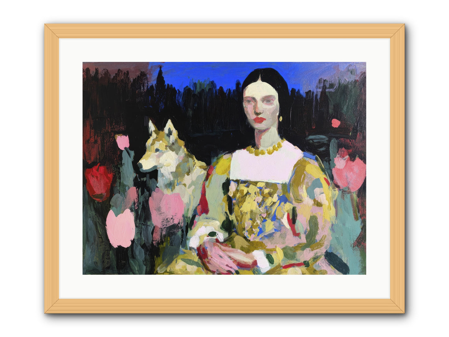 Evening Watching -- Framed Print - Natural 24x18