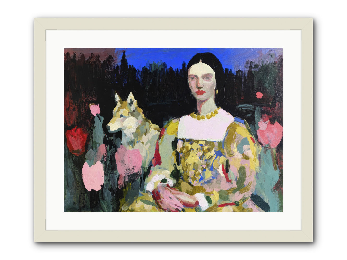 Evening Watching -- Framed Print - White 24x18