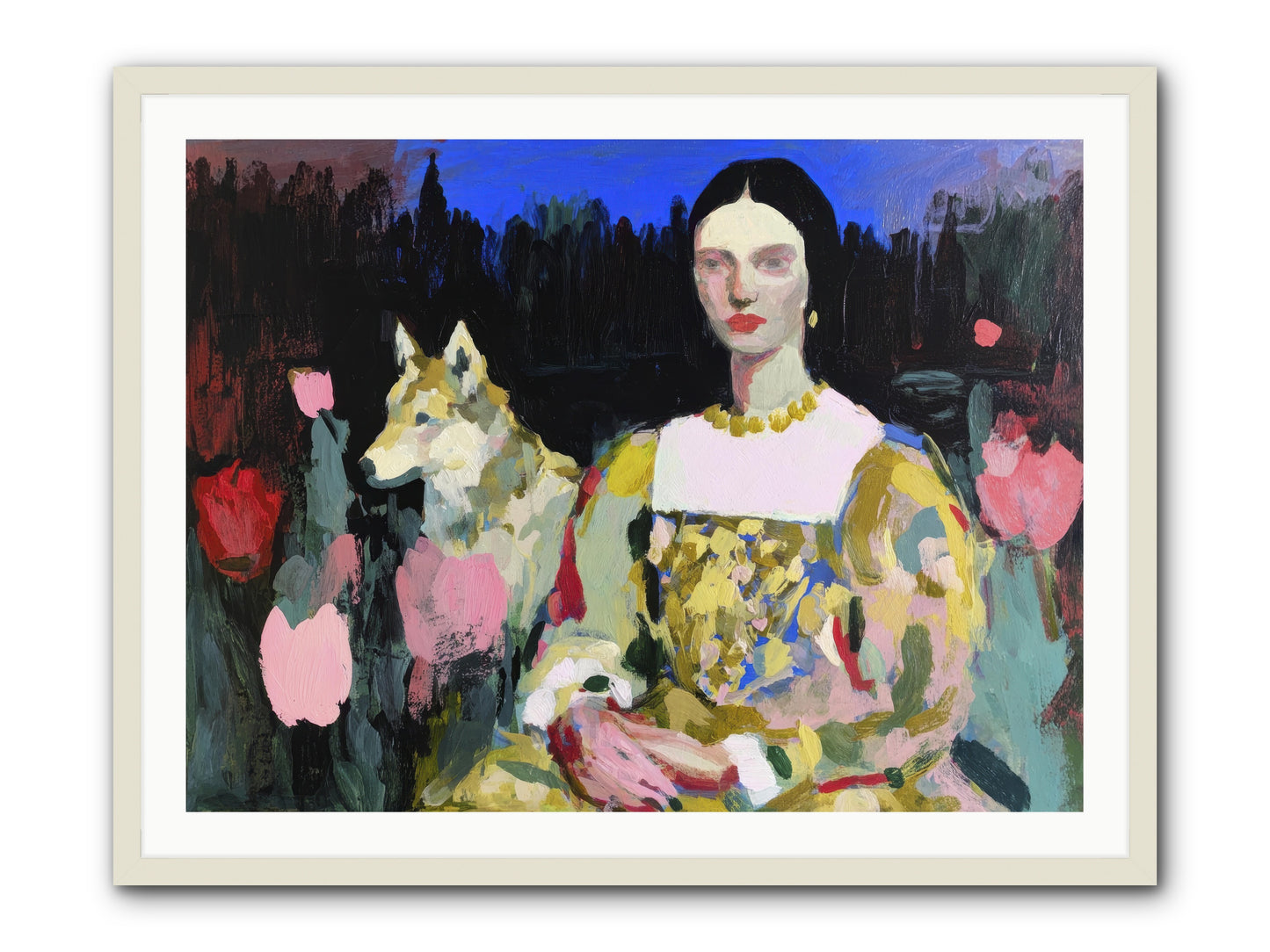 Evening Watching -- Framed Print - White 40x30
