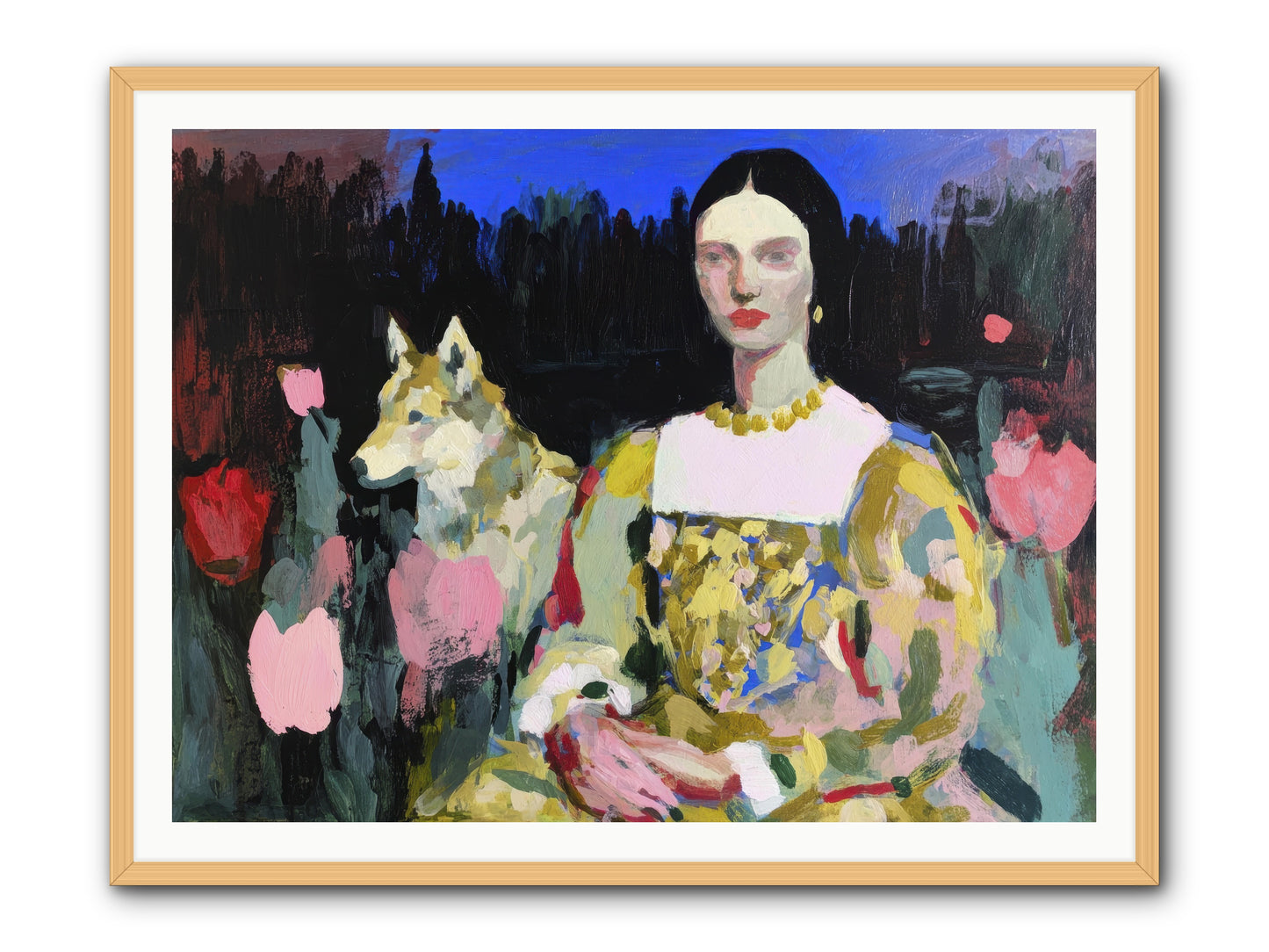 Evening Watching -- Framed Print - Natural 48x36