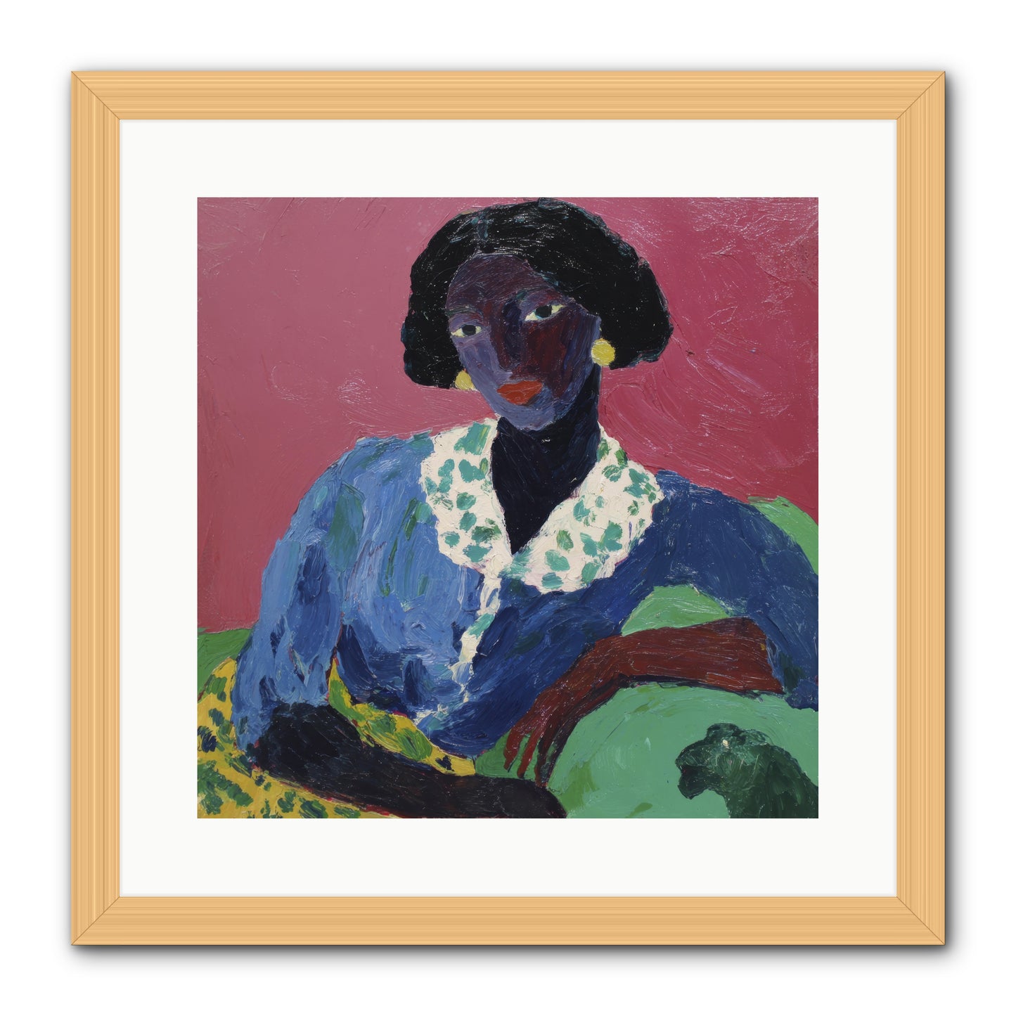 Evenings Stretched Like Honey -- Framed Print - Natural 16x16