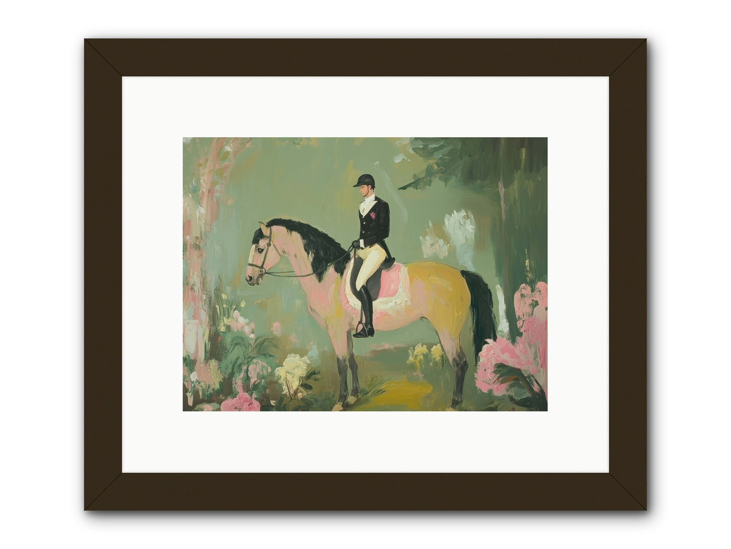 Evergreen Gallop -- Framed Print - Black 12x9