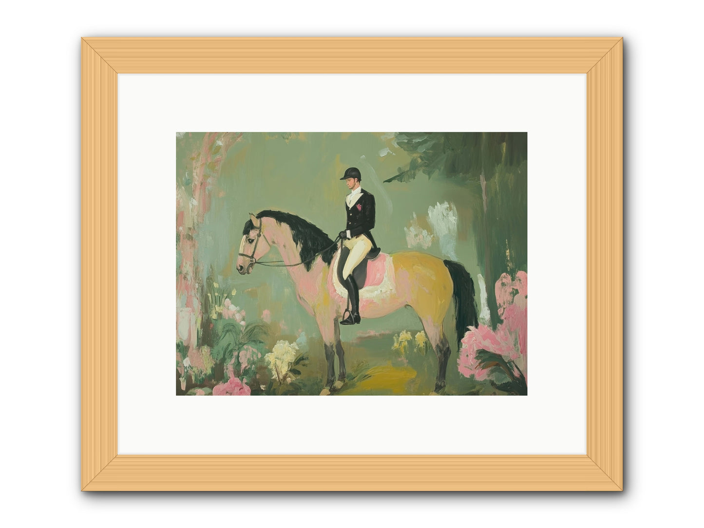 Evergreen Gallop -- Framed Print - Natural 12x9