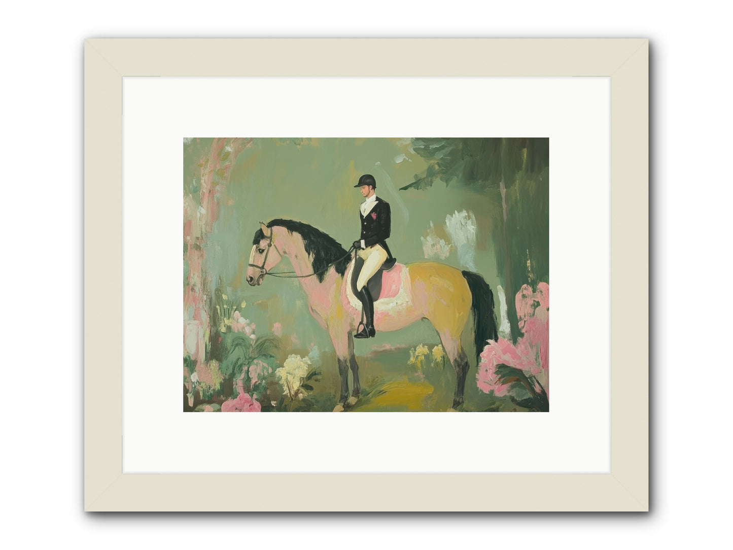Evergreen Gallop -- Framed Print - White 12x9