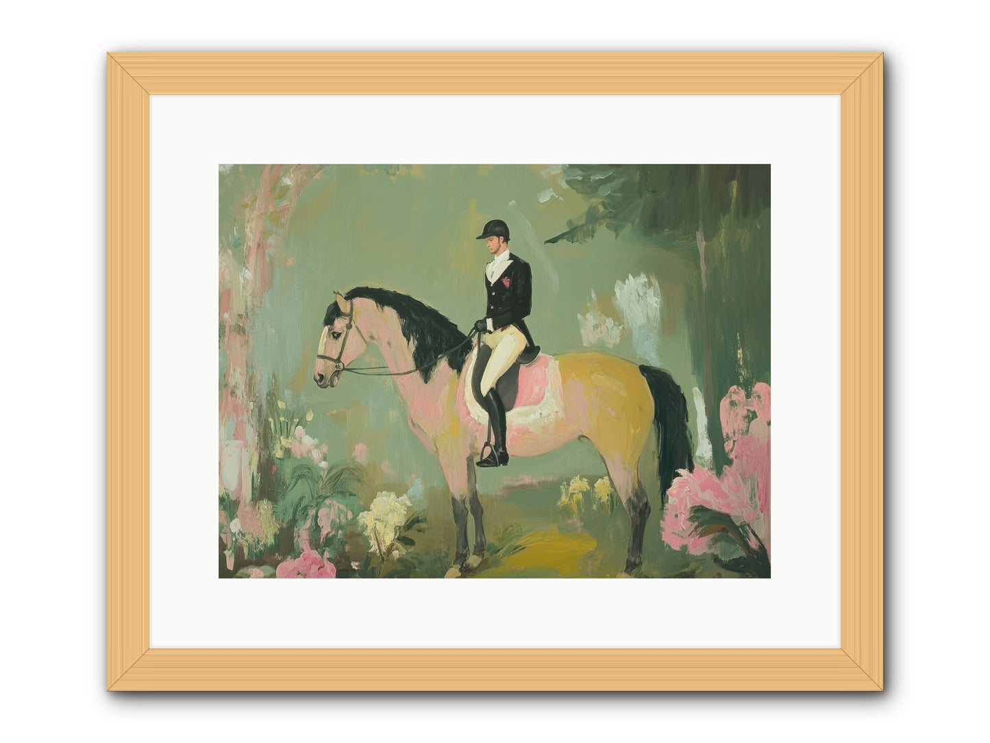 Evergreen Gallop -- Framed Print - Natural 16x12