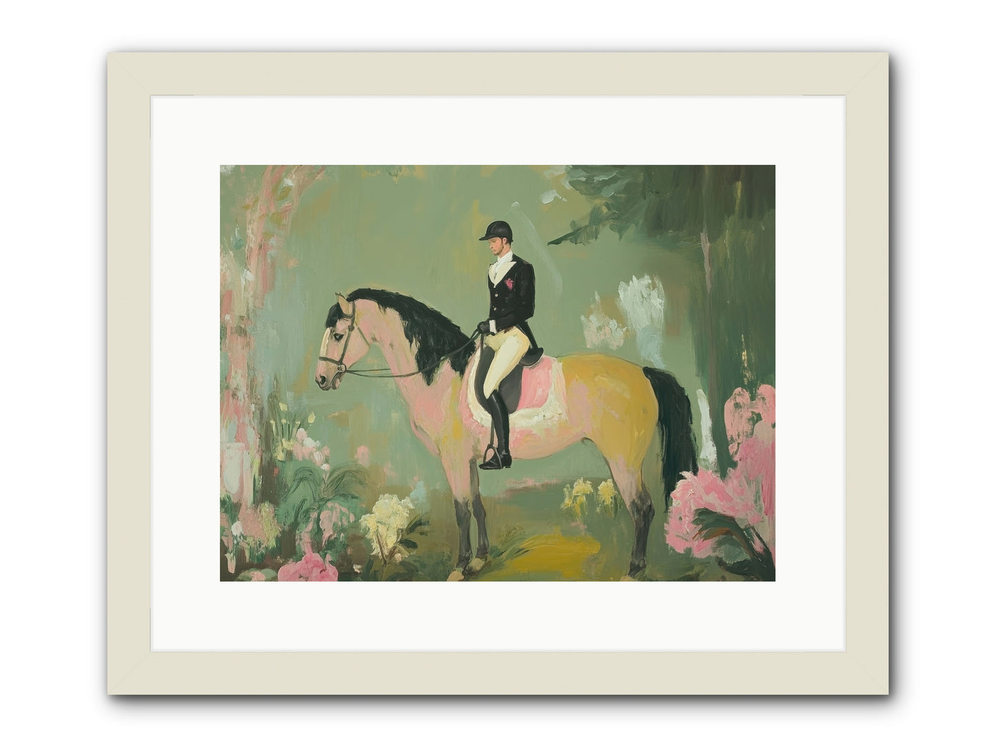 Evergreen Gallop -- Framed Print - White 16x12