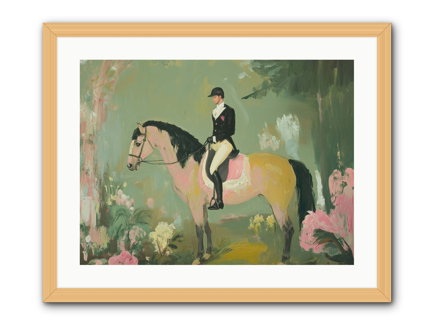 Evergreen Gallop -- Framed Print - Natural 24x18