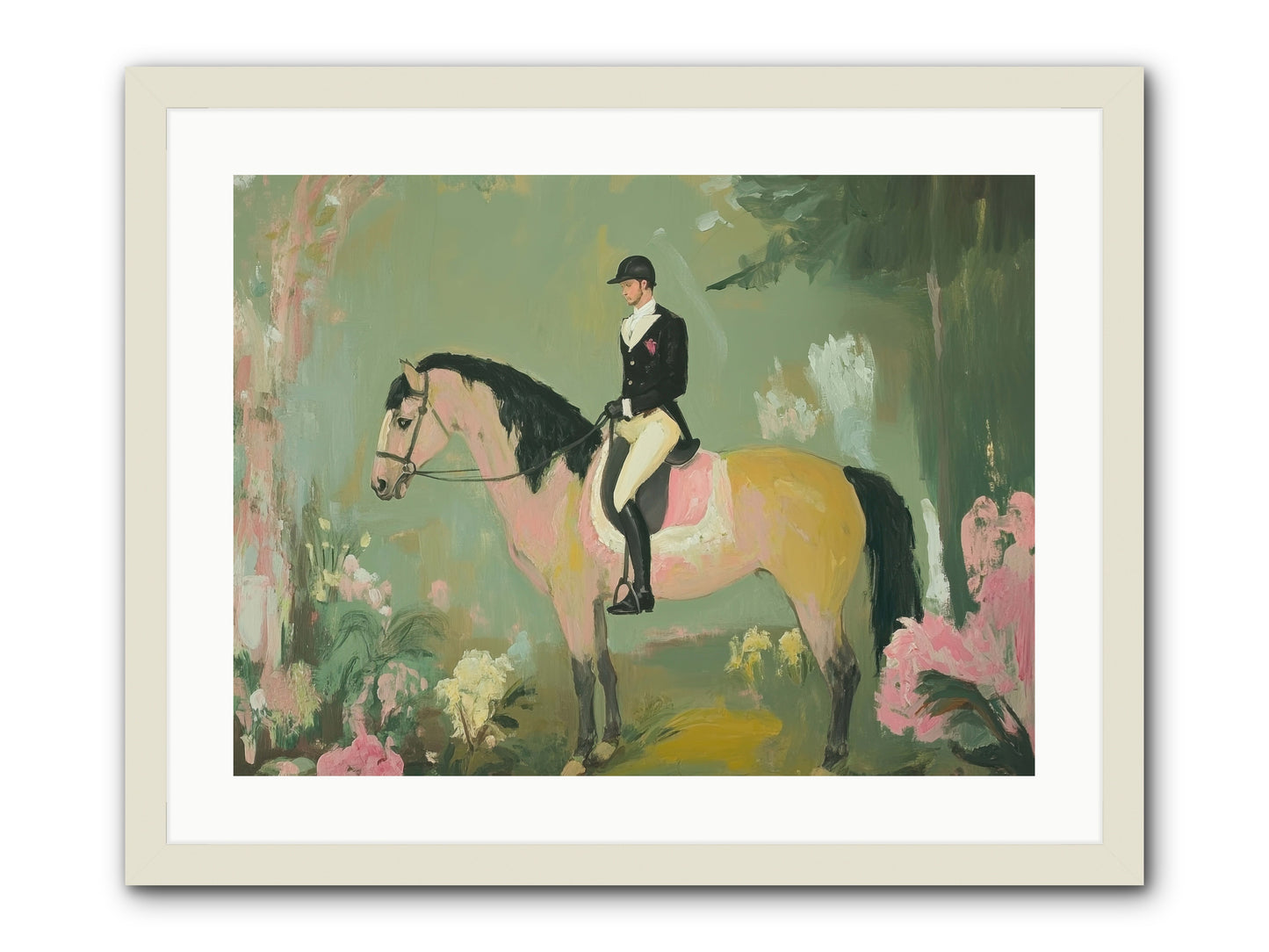 Evergreen Gallop -- Framed Print - White 24x18