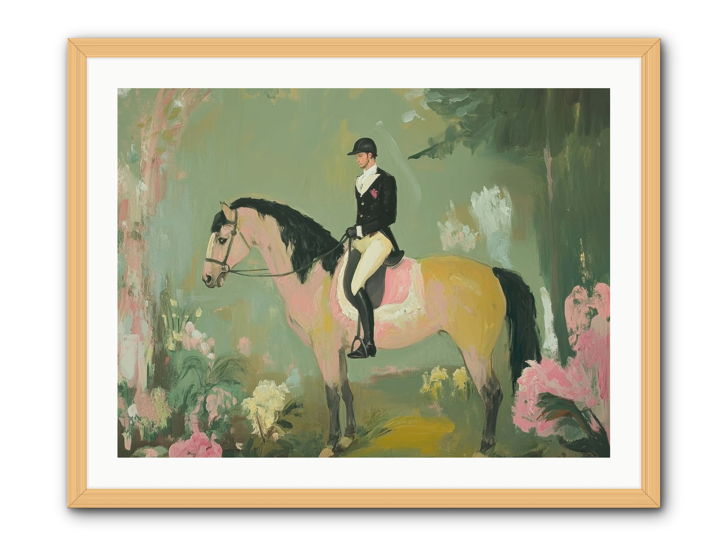 Evergreen Gallop -- Framed Print - Natural 32x24