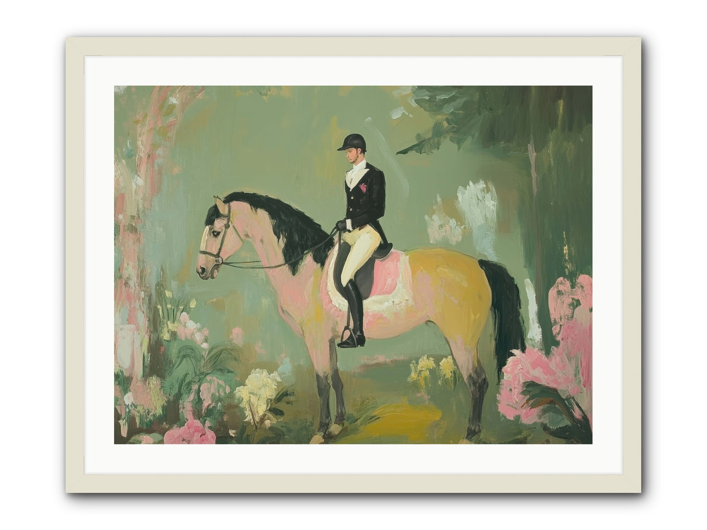 Evergreen Gallop -- Framed Print - White 32x24