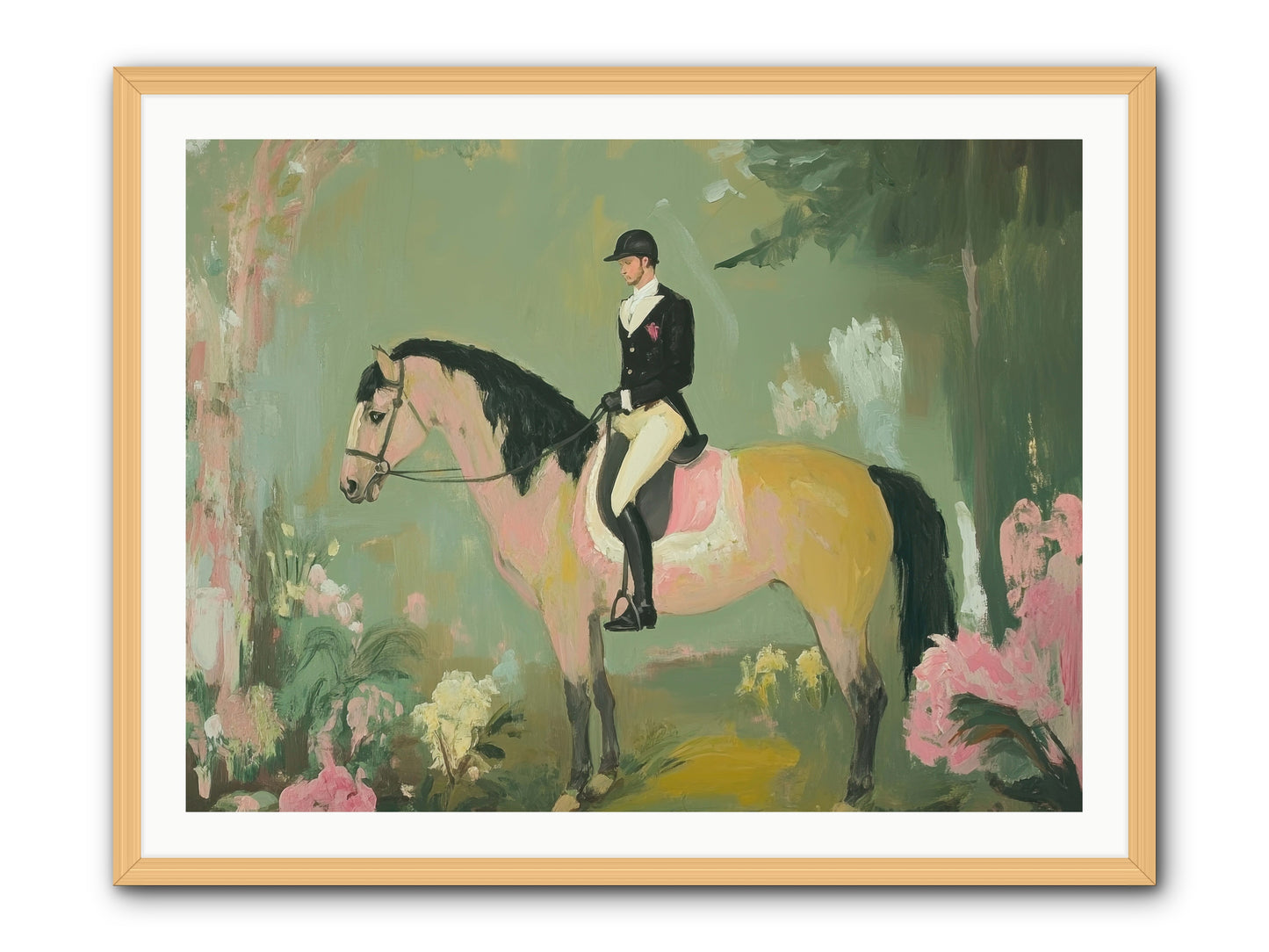 Evergreen Gallop -- Framed Print - Natural 40x30