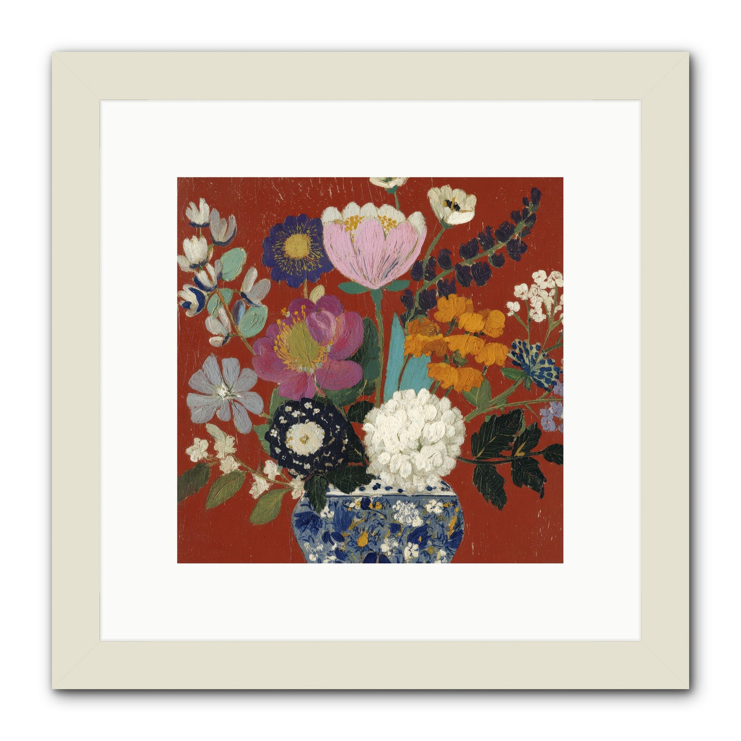 Everything in Bloom -- Framed Print - White 10x10