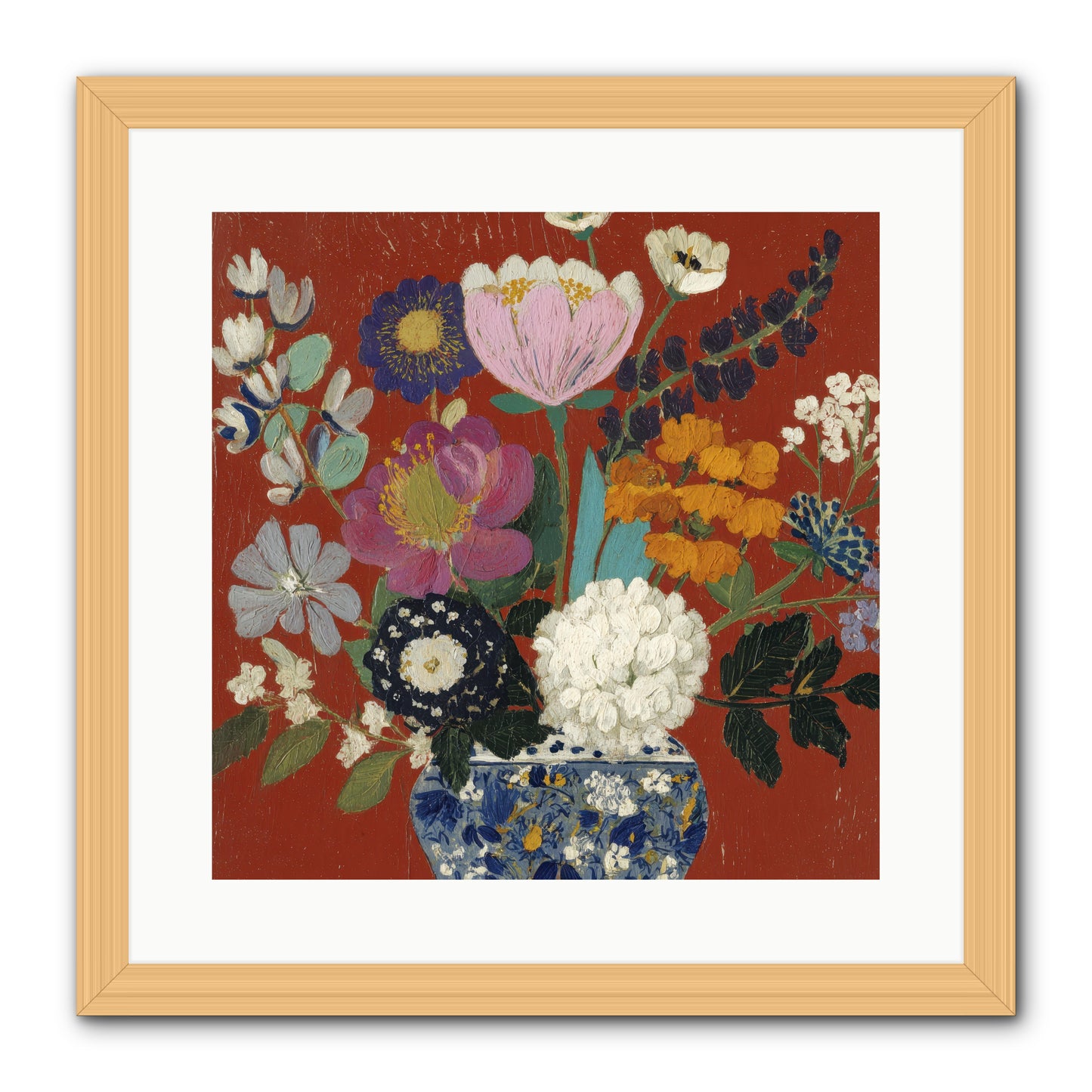 Everything in Bloom -- Framed Print - Natural 16x16