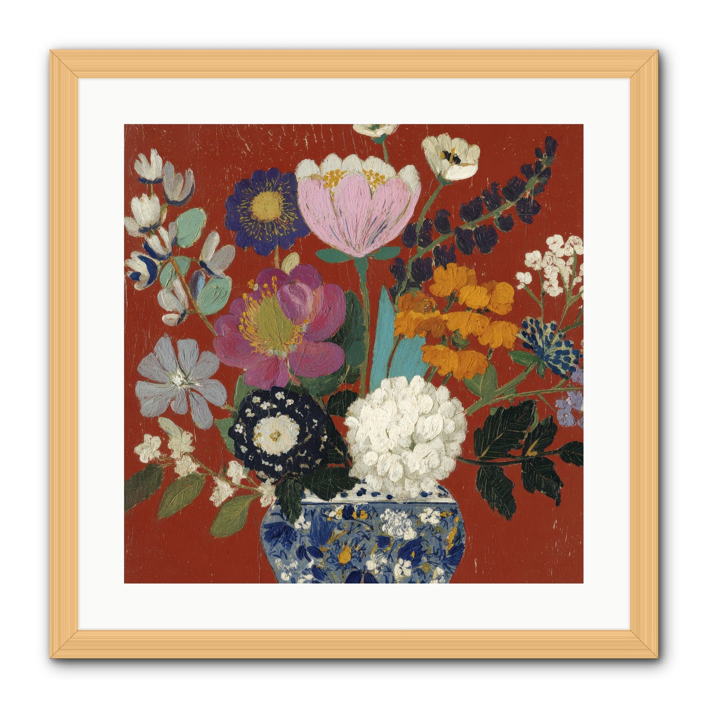 Everything in Bloom -- Framed Print - Natural 20x20