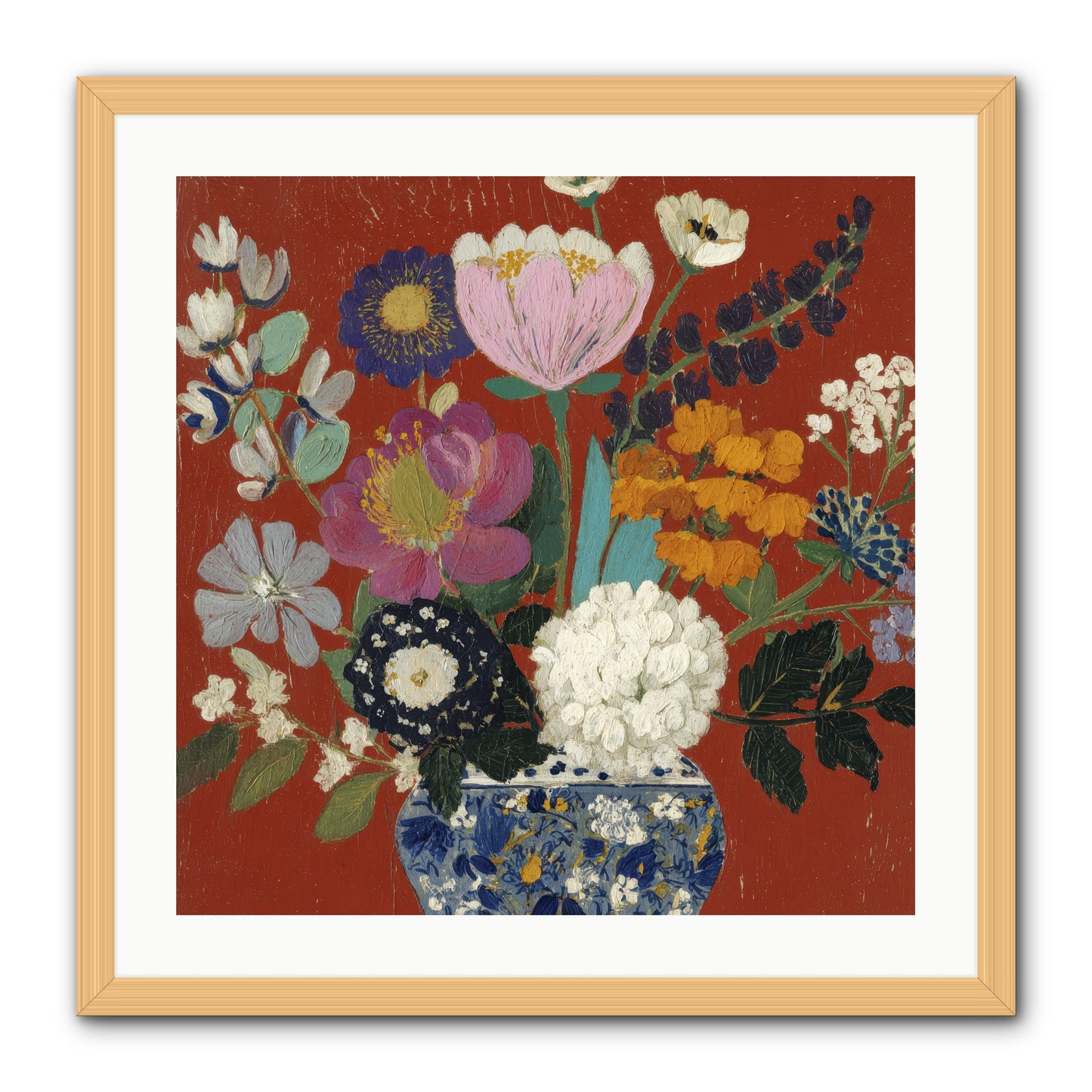 Everything in Bloom -- Framed Print - Natural 24x24