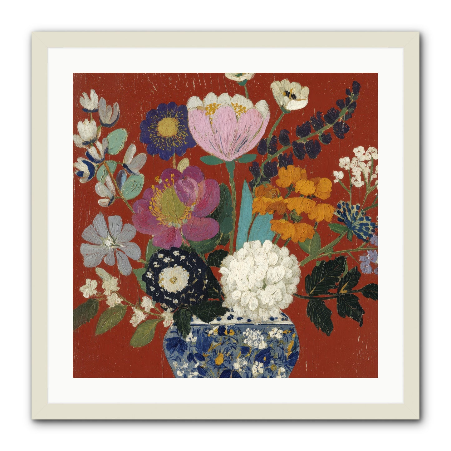 Everything in Bloom -- Framed Print - White 24x24
