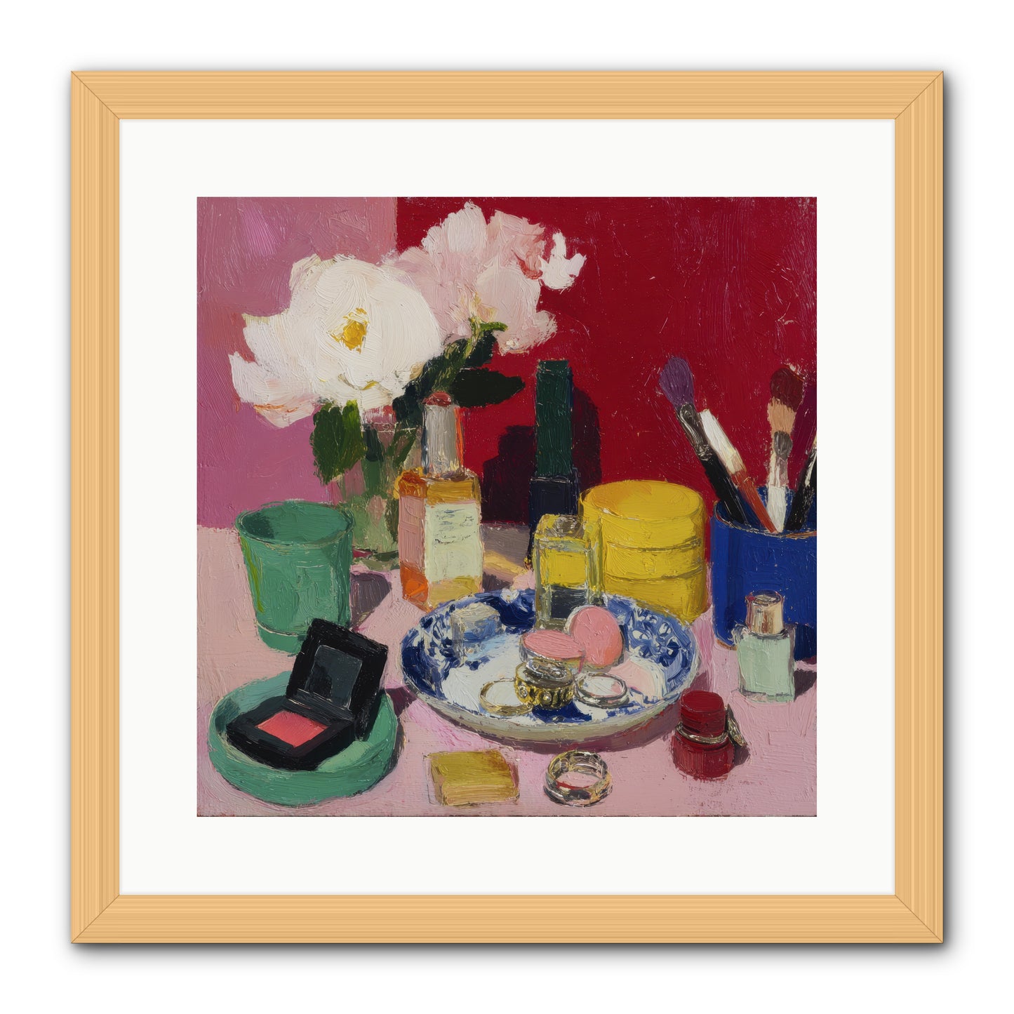 Everything in Place -- Framed Print - Natural 16x16